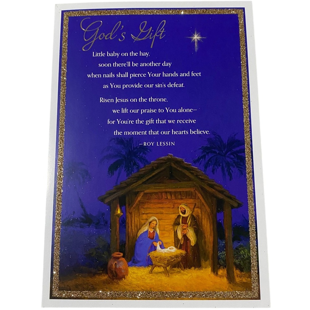 DaySpring‎ Glitter Christmas Cards Open Box of 15 Roy Lessin Christian Religious